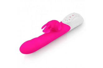 Розовый вибромассажер с клиторальной стимуляцией Clitoral Suction Rabbit - 24,5 см.
