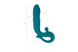 Зеленый вибратор с функцией Up&Down и стимулирующим кольцом Mija - 19 см.