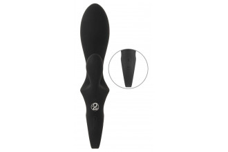 Черный вибратор-кролик с функцией расширения Inflatable Rabbit Vibrator - 18,3 см.