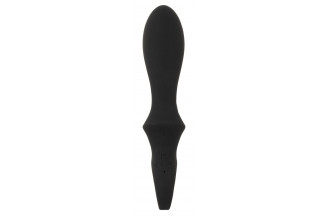 Черный вибратор-кролик с функцией расширения Inflatable Rabbit Vibrator - 18,3 см.