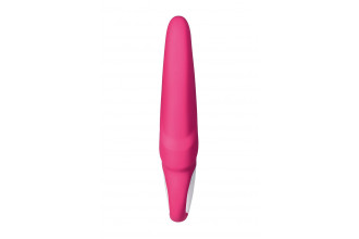 Ярко-розовый вибратор Satisfyer Mr. Rabbit с клиторальным отростком - 22,1 см.