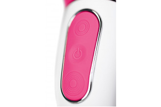 Ярко-розовый вибратор Satisfyer Mr. Rabbit с клиторальным отростком - 22,1 см.