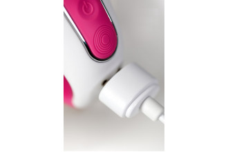 Ярко-розовый вибратор Satisfyer Mr. Rabbit с клиторальным отростком - 22,1 см.