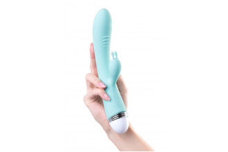 Мятный вибратор-кролик Iris - 22 см.