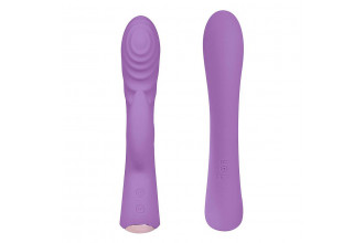 Фиолетовый вибромассажер-кролик 5 Silicone Ripple Passion - 19,1 см.
