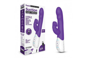 Фиолетовый вибромассажер с клиторальной стимуляцией Clitoral Suction Rabbit - 24,5 см.