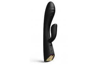 Черный вибратор-кролик Flexi Rabbit с функцией подогрева - 21,2 см.