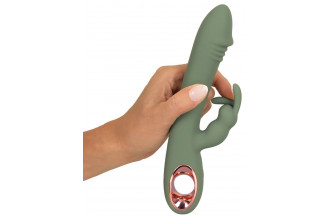 Оливковый вибратор-кролик Slim Rabbit Olive - 21,4 см.