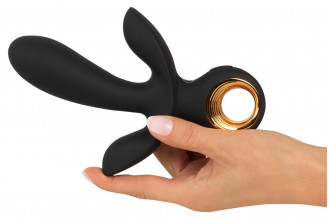 Черный вибратор с функцией расширения Inflatable Triple Vibrator - 18,9 см. Черный вибратор с функцией расширения Inflatable Triple Vibrator - 18,9 см.