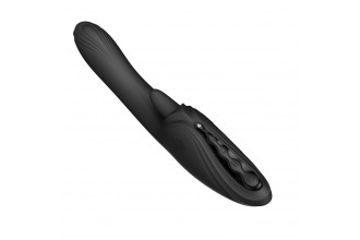 Черный вибростимулятор-кролик с функцией нагрева Ares - 24,6 см.