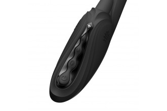 Черный вибростимулятор-кролик с функцией нагрева Ares - 24,6 см.