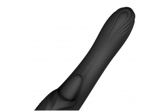 Черный вибростимулятор-кролик с функцией нагрева Ares - 24,6 см.