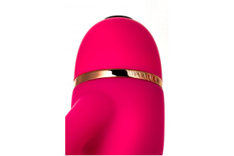 Розовый вибромассажёр с небольшим клиторальным отростком - 15 см.