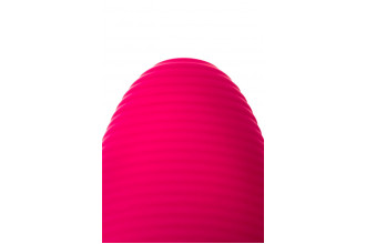 Розовый вибромассажёр с небольшим клиторальным отростком - 15 см.