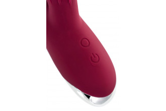 Бордовый вибратор-кролик Sangra - 20,5 см.