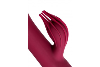 Бордовый вибратор-кролик Sangra - 20,5 см.