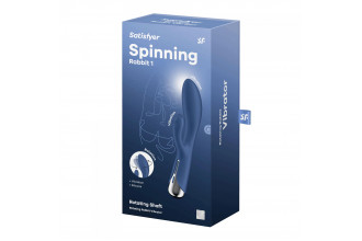 Синий вибратор-кролик с ротацией Spinning Rabbit 1 - 20 см.