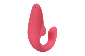 Розовый вибромассажер для двойной стимуляции Womanizer Blend