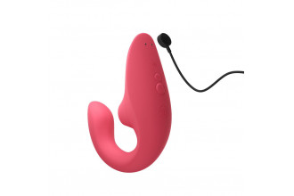 Розовый вибромассажер для двойной стимуляции Womanizer Blend