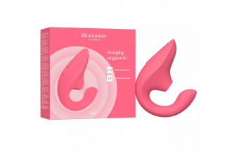 Розовый вибромассажер для двойной стимуляции Womanizer Blend