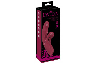 Малиновый вибратор-кролик с функцией постукивания 2 Function Rabbit Vibrator - 22,3 см.