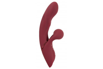 Малиновый вибратор-кролик с функцией постукивания 2 Function Rabbit Vibrator - 22,3 см.