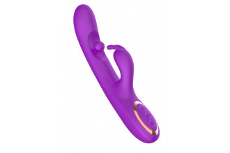 Фиолетовый вибратор-кролик с вращающимся шариком