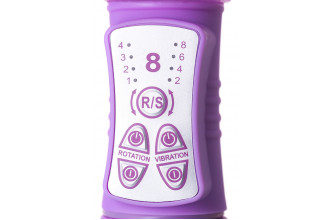 Фиолетовый вибратор High-Tech fantasy с бабочкой для клитора - 22,4 см.