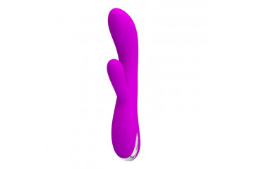 Лиловый вибратор-кролик Wilbur с функцией нагрева - 20,5 см.