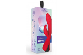 Красный вибратор-кролик Lepus с ребрышками