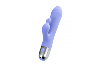 Сиреневый вибратор с клиторальной стимуляцией Crocus - 17,5 см.