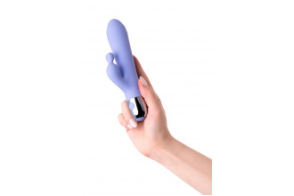 Сиреневый вибратор с клиторальной стимуляцией Crocus - 17,5 см.