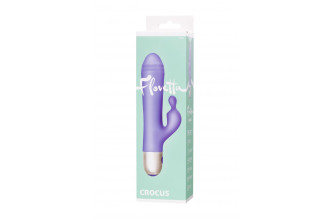 Сиреневый вибратор с клиторальной стимуляцией Crocus - 17,5 см.