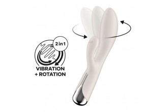 Телесный вибратор-кролик с ротацией Spinning Rabbit 1 - 20 см.