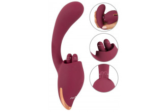 Малиновый вибратор с подвижными язычками 2 Function Vibrator - 20,6 см. Малиновый вибратор с подвижными язычками 2 Function Vibrator - 20,6 см.