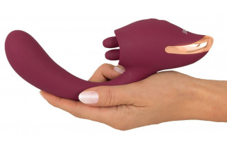 Малиновый вибратор с подвижными язычками 2 Function Vibrator - 20,6 см. Малиновый вибратор с подвижными язычками 2 Function Vibrator - 20,6 см.