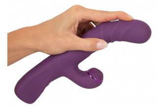 Фиолетовый вибратор-кролик с функцией постукивания и фрикциями 3 Function Rabbit Vibrator - 23,7 см.