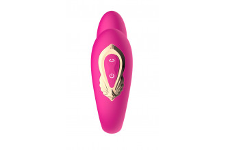 Розовый U-образный вибратор с вращающейся вагинальной частью Розовый U-образный вибратор с вращающейся вагинальной частью