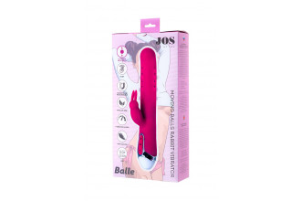 Розовый вибратор с клиторальным стимулятором Balle - 23 см.