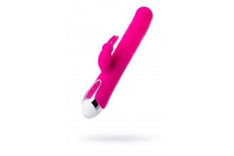 Розовый вибратор с клиторальным стимулятором Balle - 23 см.