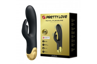 Чёрный вибратор-кролик Royal Pleasure - 19,2 см.