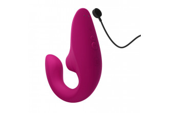 Малиновый вибромассажер для двойной стимуляции Womanizer Blend