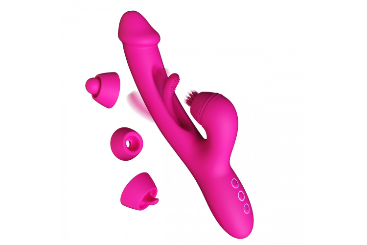 Розовый вибратор-кролик G Spot Ultra - 26,5 см.