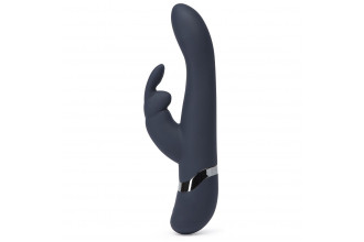 Тёмно-синий вибратор Oh My USB Rechargeable Rabbit Vibrator - 25,4 см.
