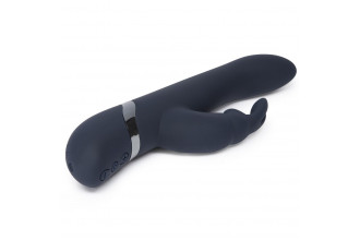 Тёмно-синий вибратор Oh My USB Rechargeable Rabbit Vibrator - 25,4 см.
