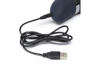 Тёмно-синий вибратор Oh My USB Rechargeable Rabbit Vibrator - 25,4 см.