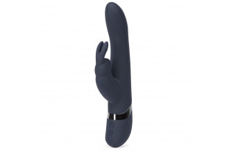 Тёмно-синий вибратор Oh My USB Rechargeable Rabbit Vibrator - 25,4 см.