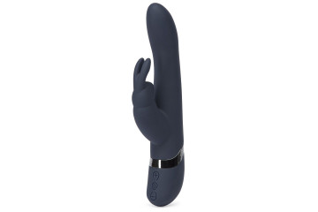 Тёмно-синий вибратор Oh My USB Rechargeable Rabbit Vibrator - 25,4 см.