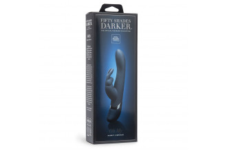Тёмно-синий вибратор Oh My USB Rechargeable Rabbit Vibrator - 25,4 см.