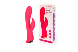 Красный перезаряжаемый вибратор-кролик - 19,1 см.